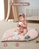 Blissful Diary Baby Play Gym & Activity Mat, Oversize Leaf Shaped Tummy Time Baby Play Mat w 6 Detachable Toys Promotes Motor Skills & Sensory Development, Newborn Infant Essentials Gift, Crystal Pink by TinyTreasures Baby Boutique