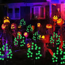 Solar Halloween Eyeball Pathway Lights Decorations, 3D Lighted Eyeball Stake Lights, 2 Pack 40 LED Halloween Lights, Outdoor Waterproof for Garden, Pathway and Yard Decoration by GreenHaven Gardens