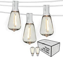 Outdoor String Lights 50FT Waterproof,LED Patio Lights Dimmable with 27 Bright Shatterproof Retro Bulbs,Vintage Edison String Hanging Lights for Outside Bistro,Backyard,Balcony,White Cable by GreenHaven Gardens
