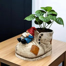 Cute Planter Pot Suitable for Indoor and Outdoor, Small gnome Resin Succulent Plant Flower pots, Decorative Fun Flower pots with Drainage Holes, Ideal Home and Garden Decoration Gifts by GreenHaven Gardens