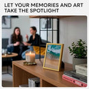 Homeforia 5x7 Picture Frame Gold, High End Metal 5 x 7 Gold Frames with Mat 4 x 6 for Print, 5by7 Desk Frame Matted to 4x6 inch Photo, 5 by 7 Wall or Tabletop Frame, Tempered Glass, Wall Kit, Set of 1 by CozyNest Decor
