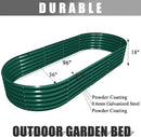 1 Pack 8x3x1.5FT Galvanized Raised Garden Bed Kit Oval Metal Ground Planter Box Outdoor Bottomless Planter Raised Beds for Vegetables Flowers Herbs Fruits, Green by CozyNest Decor