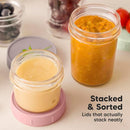 KeaBabies 4pk 8oz & 4pk 4oz Glass Baby Food Containers with Lids - Leak-Proof, Microwavable Small Glass Jars,Baby Purees & Toddler Snack Storage Containers,BPA-Free,Dishwasher & Freezer Safe(Roseate) by TinyTreasures Baby Boutique