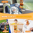 Jollybaby Baby Musical Pull String Hanging Toys for Stroller Car Seat Crib Play Gym, Plush Stuffed Hamburg Bear Toy for Carseat with Music Teether Crinkle, Sensory Toy for 0-6-12-18 Months Baby Gifts by TinyTreasures Baby Boutique
