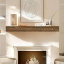 56x8x3 Fireplace Mantel - Handcrafted Hollow Rustic Solid Wood Wall Mounted Floating Shelf with Invisible Heavy Duty Wood Bracket (Weathered Brown) by CozyNest Decor