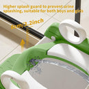 Potty Training Seat,Non Slip Foldable Toilet Training Seat with Soft Cushion, Comfortable HandlesUpgrade Toddler Toilet Seat for Kids Boys Girls,Potty Training Toilet Seat with Step Stool Ladder,Green by TinyTreasures Baby Boutique