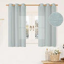 LAMIT Greyish Blue Linen Curtains for Windows 2 Panels Set, 48 Inch Linen Textured Light Filtering Drapes Bronze Grommet Boho Panels for Farmhouse/RV Camper/Loft, 34 x 48 Inch by CozyNest Decor