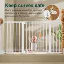 Cumbor 29.7-54.2" Wide Baby Gate for Stairs, Mom's Choice Awards Winner-Self Closing Dog Gate Indoor for Doorways, No Drilling Pressure Mounted Pet Gates for Kids, Easy Walk Through Safety Gate, White by TinyTreasures Baby Boutique