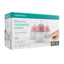 Nanobebe Flexy Silicone Baby Bottle, Anti-Colic, Natural Feel, Non-Collapsing Nipple, Non-Tip Stable Base, Easy to Clean, 3-Pack, Pink, 9oz by TinyTreasures Baby Boutique