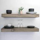 Modern Floating Shelves 3 Inches Thick for Wall, Wide Shelves for Kitchen, Living Room, Bedroom, and Bathroom, Natural Pine Wood, Rustic Wooden Shelf, (Set of 2) (Aged Barrel, 36Lx3Hx6D) by CozyNest Decor