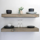 Modern Floating Shelves 3 Inches Thick for Wall, Wide Shelves for Kitchen, Living Room, Bedroom, and Bathroom, Natural Pine Wood, Rustic Wooden Shelf, (Set of 2) (Aged Barrel, 48Lx3Hx6D) by CozyNest Decor