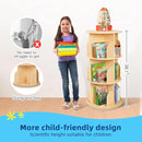 OOOK Kids Rotating Bookshelf, Small Corner Bookshelf for Small Space, 360° Display 3 Tier Floor Standing Bookcase Storage Rack, Wooden Narrow Bookcase Organizer for Bedroom, Living Room by TinyTreasures Baby Boutique