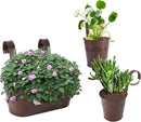 Metal Iron Flower Pots for Railing Fence Hanging Bucket Pots(5 Pcs) and Hanging Flower Pots Metal Iron Bucket Planter(10 Pcs) (Bronze) by GreenHaven Gardens
