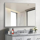 30x40In Silver Bathroom Mirror for Wall, Brushed Nickel Rectangle Mirrors with Metal Frame, Bathroom Rectangular Mirror Modern Wall Mirror for Bedroom Living Room, Hangs Horizontal or Vertical by CozyNest Decor