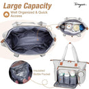 Diaper Bag Tote, Large Diaper Bags Waterproof, Hospital Bag for Labor Delivery, Baby Bag with Pacifier Case, Travel Diaper Tote with Changing Pad, Grey by TinyTreasures Baby Boutique