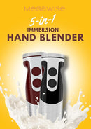 MegaWise Pro Titanium Reinforced 5 in1 Immersion Hand Blender, Powerful with 80% Sharper Blades, 12 Speed Corded Blender, Including 500ml Chopper, 600ml Beaker, Whisk and Milk Frother by TinyTreasures Baby Boutique