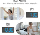 uscce Wooden Digital Alarm Clocks for Bedrooms: Dimmable Dual Alarm Clock with Large Numbers for Bedside Desk - Loud Alarm for Heavy Sleepers with Volume Control - Wood Decor & Gifts by CozyNest Decor