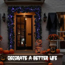 Joyhalo 2 Pack Halloween Garland with Lights, Black Maple Leaves Lighted Garland for Mantle, 5.7FT Light Up Leaf Autumn Vines Outdoor for Door Frame, Fireplace and Thanksgiving Fall Decor by CozyNest Decor