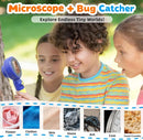 Kids Microscope with Bug Catcher Kit, 1080P Digital Mini Handheld Microscope STEM Science Toy with LED Light, Rechargeable, Portable, Supports 64GB TF Card, Educational Gift for Kids Ages 3-12 (Blue) by TinyTreasures Baby Boutique