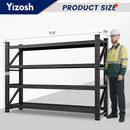 Yizosh 71" W Metal Garage Storage Shelves,5000LBS Heavy Duty 4-Shelf Adjustable Steel Organization Shelving,Utility Rack Shelf,71" W x 24" D x 69" H for Basement,Warehouse,Industrial by GreenHaven Gardens
