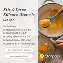 Starpack 'Stir & Serve' Silicone Cooking Utensils Set (5 Pcs) - Kitchen Utensil Set Heat Resistant to 600°F - Kitchen Utensils for Nonstick Cookware - Silicone Utensil Set for Mixing & Cooking by CozyNest Decor