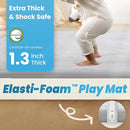 1.3" Thick Baby Play Mat for Floor, 28x72 Foam Tummy Time Mat, Padded Support Soft Plush Bedside Rugs for Infant Kids Toddler Crawling Kick Activity (Light Grey) by TinyTreasures Baby Boutique