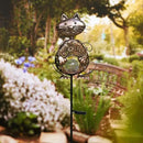 KAIXOXIN Garden Solar Lights Metal Cat Crackle Glass Globe Stake Light Waterproof Warm White LED Solar Path Lights (Cat-Bronze) by GreenHaven Gardens