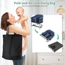 Booster Seat for Dining Table: Portable Toddler Booster Chair with Safety Buckle and Height Adjustable, Foldable Baby Feeding Chair, Kids High Chair Booster Seat for Kitchen Home Travel - Navy Blue by TinyTreasures Baby Boutique