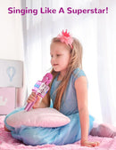 Amazmic Toys for Girls, Kids Karaoke Microphone Toddler Microphone for Kids with Lights, Birthday Gift for Girls, Boys Toy Age 3 4 5 6 7 8+(Light Pink) by TinyTreasures Baby Boutique