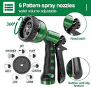 3/8" Lightweight Coil Garden Hose 50 FT, EVA Flexible Curly Water Pipes with 6-Pattern Spray Nozzle for Boat, Greenhouse, Yard, Patio, Green by GreenHaven Gardens