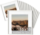 HAUS AND HUES Square Picture Frames - Set of 15, Wooden 16x16 Frames with Mat, White Oak Finish by CozyNest Decor