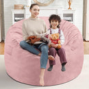 3FT Bean Bag Chair, Comfy Bean Bag Chairs with Memory Foam Filled, Fluffy Beanbag Sofa with Dutch Velvet Cover, Round BeanBag Chairs for Living Room, Playroom - Light Pink by TinyTreasures Baby Boutique