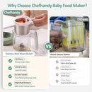 Baby Food Maker, 5 in 1 Baby Food Processor with Steaming Basket, Auto Cooking & Grinding, Touch Screen Control, Baby Steamer and Blender, Baby Food Puree Maker Warmer Mills Machine (Green) by TinyTreasures Baby Boutique