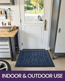 DEXI Front Door Mat Outside Entrance, Heavy Duty Non Slip Low Profile Doormat for Entryway, Trap Dirt and Moisture Welcome Mats, Easy Clean, Patio, Garage, 5x3, Blue by CozyNest Decor