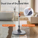 Spin Mop and Bucket with Separate Dirty and Clean Water,360° Spin Mop and Bucket System with Widening Foldable Handle,6 Replaceable Mop Pads,Square Mop for Floor Hardwood Tile Marble Wall Cleaning by CozyNest Decor