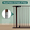 BABELIO Baby Gate with Black Wood Pattern, 29-48 Inch Auto Close Dog Gate for The House, Stairs and Doorways, Pressure Mounted Pet Gate with Door and Y Spindle Rods by TinyTreasures Baby Boutique
