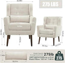 Modern Accent Chair, Upholstered Armchair with Pillow, Fabric Single Sofa Chair with Lounge Seat and Wood Legs Accent Chair for Living Room Bedroom Small Spaces (Beige, Set of 1) by CozyNest Decor
