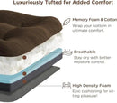 Codi Dining Chair Cushions 2 Pack, Thick Chairs Pads for Indoor Kitchen Room - Washable, Non-Slip Memory Foam Seat Cushion with Ties, 16.5"x16.5"x 3.5", Set of 2, Brown by CozyNest Decor