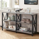 LVB Farmhouse Sofa Table, Rustic Console Table for Living Room, Entryway Table with Storage, Hallway Entry Table for Foyer, Light Grey Oak, 47 Inch by CozyNest Decor