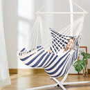 Chihee Hammock Chair Hanging Chair with Foot Rest 2 Cushions Max 500lbs Robust Metal Spreader Bar Collapsible Easy Storage Soft Cotton Swing Chair Strong Strap Iron Carabiner Side Pocket Included by GreenHaven Gardens