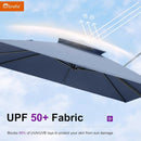 PURPLE LEAF Patio Umbrella 10' X 13' Outdoor Cantilever Umbrella Large Rectangle Double Top Heavy Duty Offset Umbrella with 360-Degree Rotation for Pool Garden Deck Spectrum Denim by GreenHaven Gardens