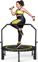 BCAN 40"/48" Mini Rebounder Trampoline for Adults with Bar, 450/550LBS Fitness Trampoline with Bungees, Adjustable Handle, Stable & Quiet, Indoor Outdoor, Whole-Body Workout & Relaxation at Home by TinyTreasures Baby Boutique
