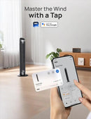 Dreo Smart Tower Fan for Bedroom, 90° Oscillating 40" Standing Fan, 26ft/s High-Speed 5 Speeds 4 Modes, Quiet Room Floor Fans, Touch/Remote/APP & Voice Control, Work with Alexa, 12H Timer, Silver