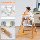 Ezebaby Folding Wooden High Chairs, 3-in-1 Convertible Baby High Chair, Dining Booster Seat, Toddler Chair, Easy Clean High Chairs for Babies and Toddlers with Large Adjustable Tray- Solid White by TinyTreasures Baby Boutique