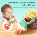 Baby Fruit Food Feeder - Silicone Nibble Tray Combo - Breastmilk Popsicle Mold for Cooling Relief, BPA Free Mesh Feeder for Infant Self Feeding (Robot Green + Pineapple) by TinyTreasures Baby Boutique
