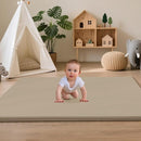Baby Play Mat 47x47 Inches, Extra Thick 1.2" Foam Floor Mat for Tummy Time & Crawling, Waterproof Non-Slip Faux Leather Playpen Mat for Infants Toddlers, Indoor Outdoor Gym Activity, Brown by TinyTreasures Baby Boutique