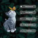 Cat Garden Figurines Outdoor Decor Solar Statue with LED Lights for Patio Lawn Yard Art Decoration Housewarming Garden Gift by CozyNest Decor