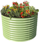 Olle 32" Tall, Raised Garden Beds Outdoor for Vegetables, Round Galvanized Raised Garden Bed, Metal Garden Boxes Outdoor Plater Box, Sage Green by GreenHaven Gardens