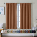 Simplebrand Ava Sun Baked Short Blackout Curtains for Bedroom 54 Inches Long 2 Panels Set, Solid Thermal Insulated, Energy Saving Window Treatment Curtains Blackout Drapes, W40 x L54 Inch, Sun Baked by TinyTreasures Baby Boutique