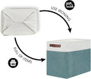 DULLEMELO Extra Large Storage Baskets,Fabric Storage Bins with Handles for Home,Office,Closet,Clothes,Foldable Storage Bins for Closet, White&Dark Green 2-Pack by TinyTreasures Baby Boutique